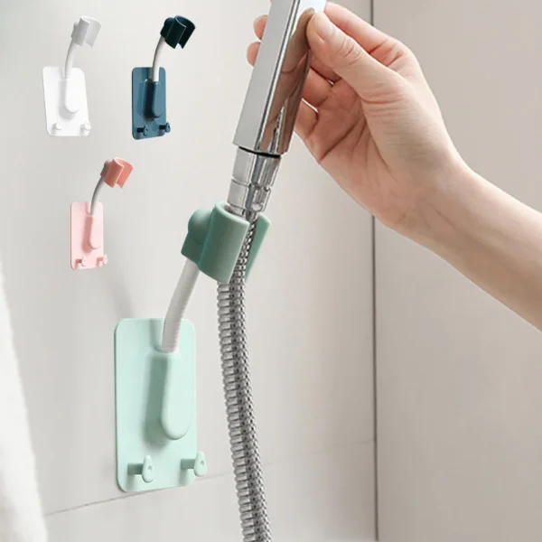 Self-adhesive shower head holder