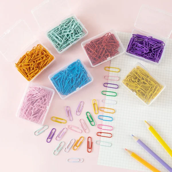 Colorful metal paper clips – Image 5